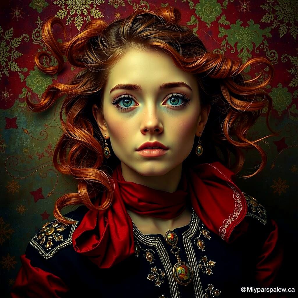 Abstract Swirls of Red and Crimson