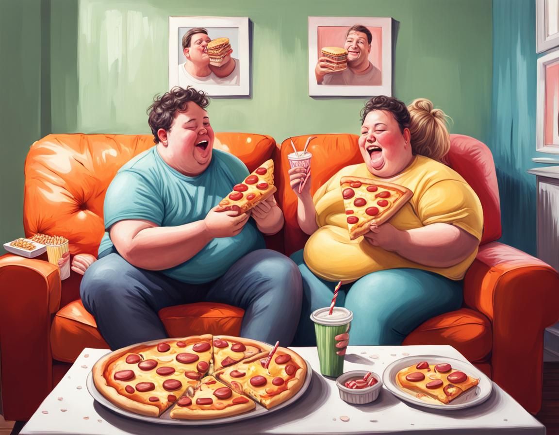 happy chubby people in love