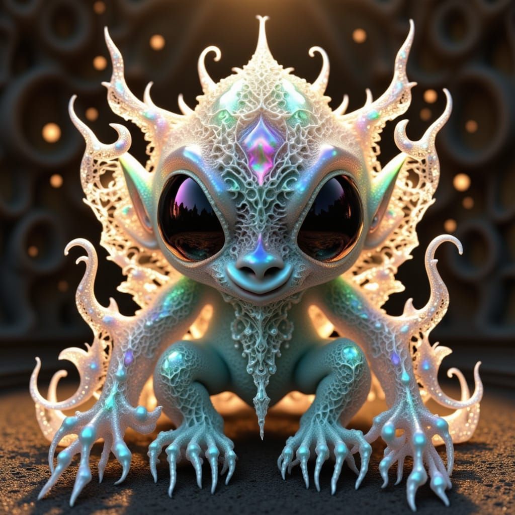 Enigmatic Gargoyle of Iridescent Beauty