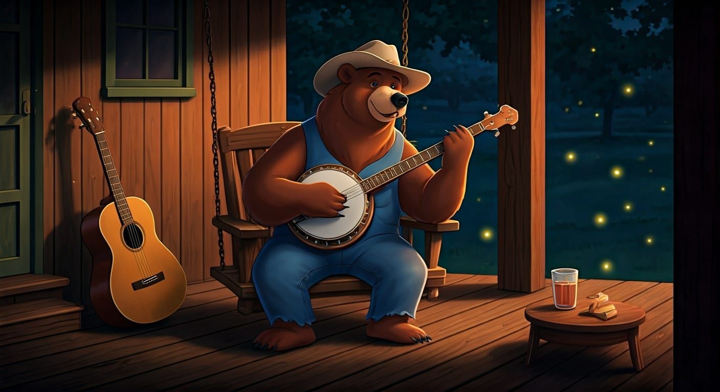 Country Bear Crooner on a Summer Night