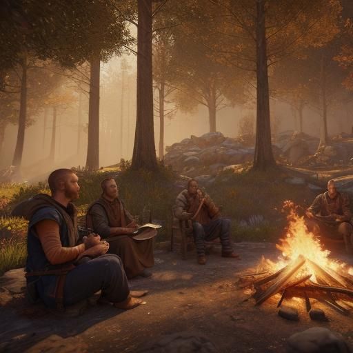 Serene Mountain Retreat in Warm Golden Light