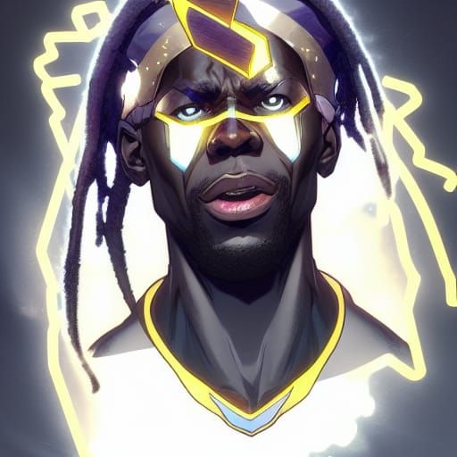 Hyperdetailed Portrait of Static Shock in Artgerm Style