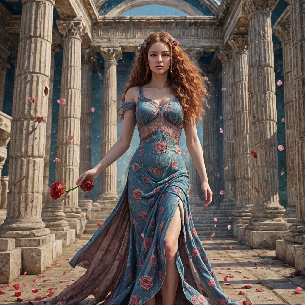 Goddess Aphrodite in Enchanting Greek Temple