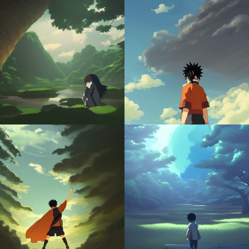 Naruto Anime Key Visual in Ghibli Style