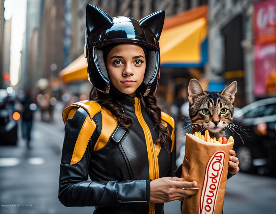 Futuristic Catwoman Portrait in New York City