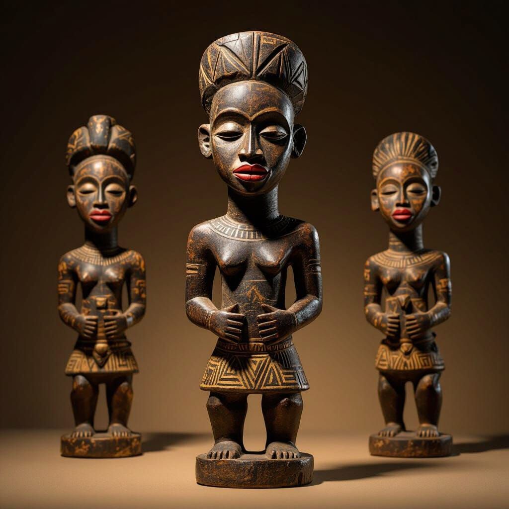 Ancient African Tribal Art with Bold Geometric Patterns