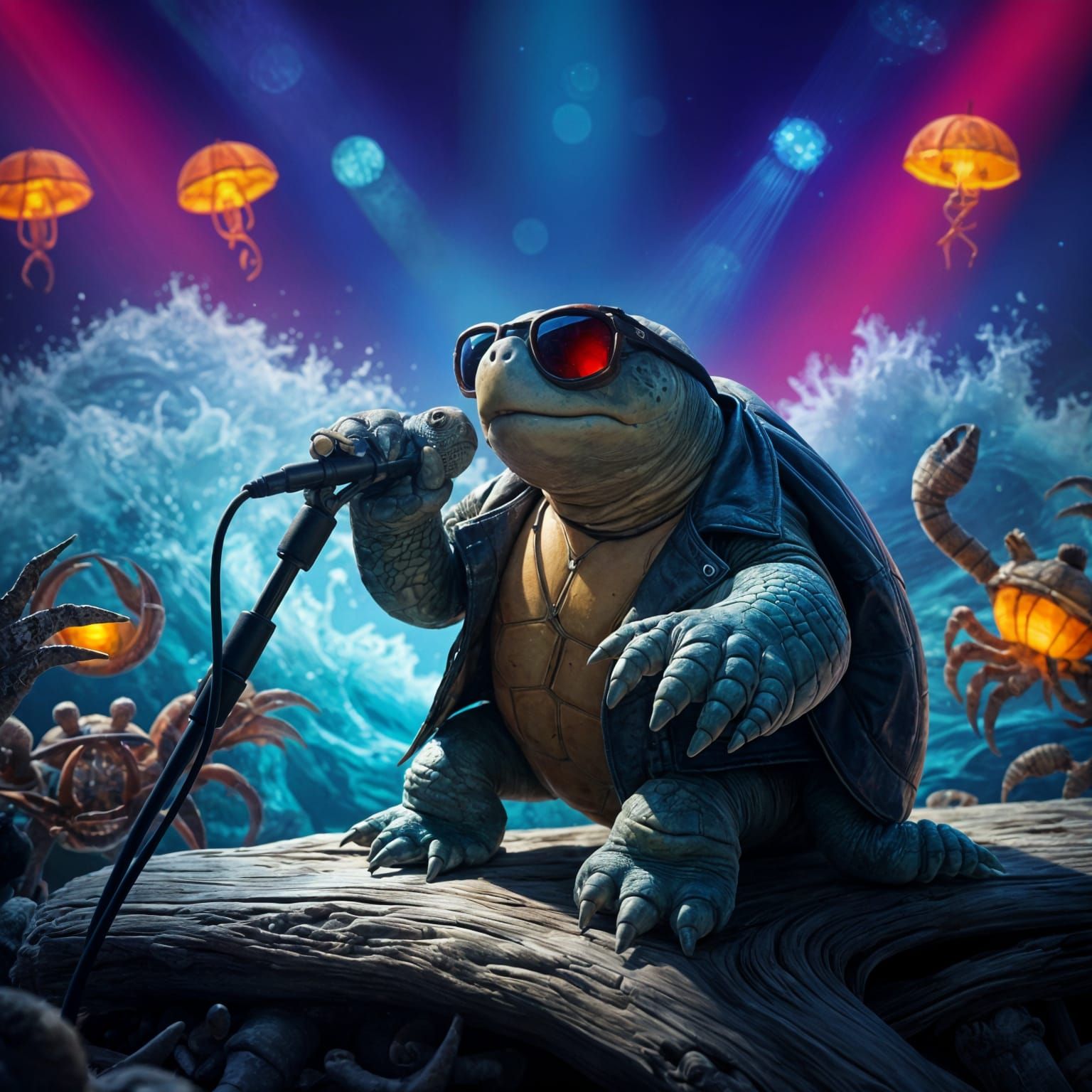 Turtle Rock Star Concert on a Beach Stage