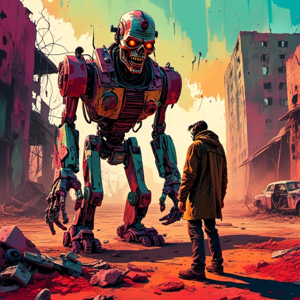 Ethereal Ruined Cityscape in Dreamlike Fauvist Style