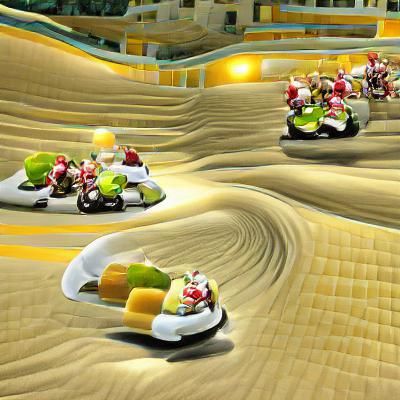Mario Kart Dessert Course in 8K Resolution