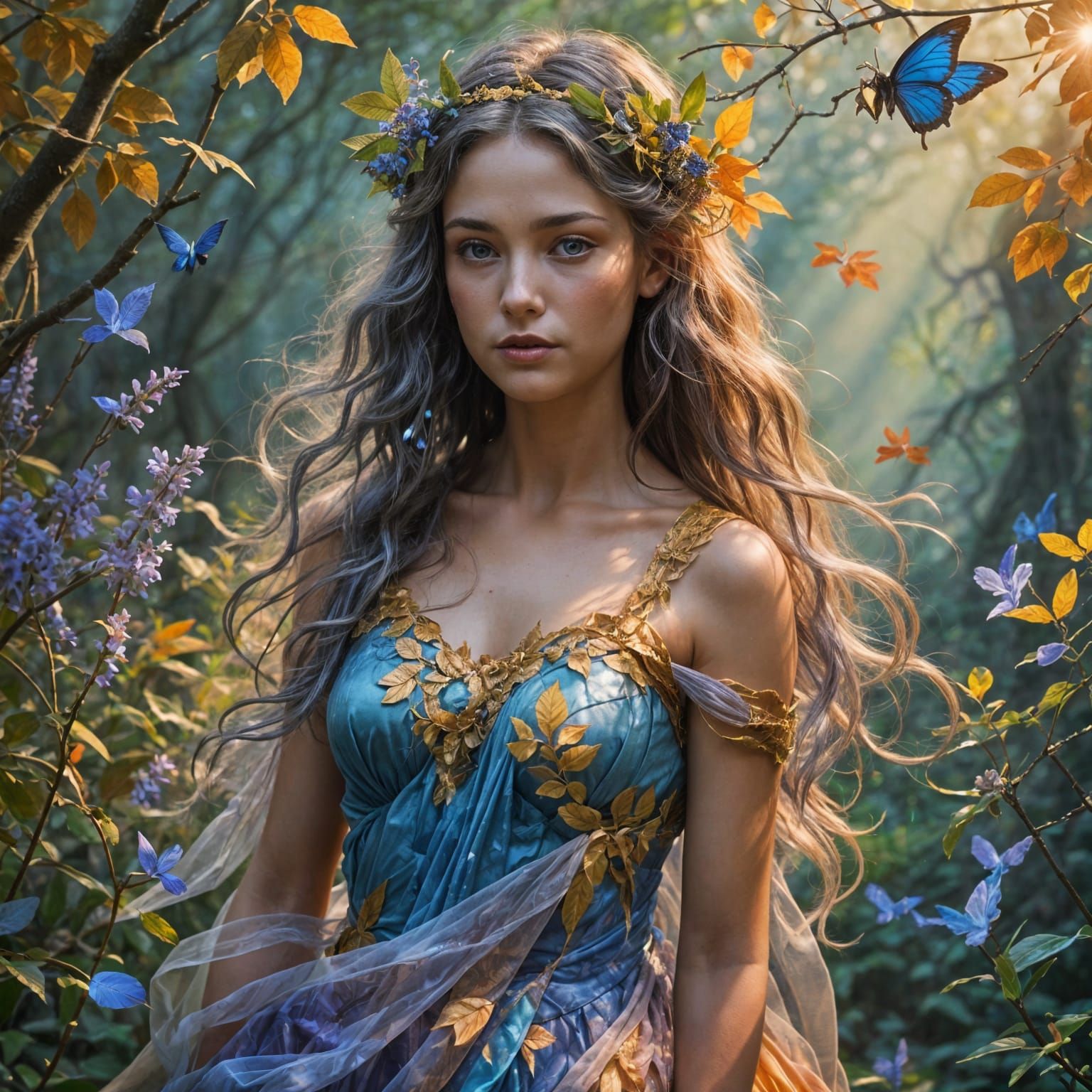 Ethereal Nymph Portrait in Hyperdetailed Concept Art