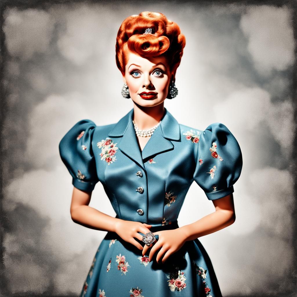 Hyperrealistic Lucille Ball Pin-Up Doll
