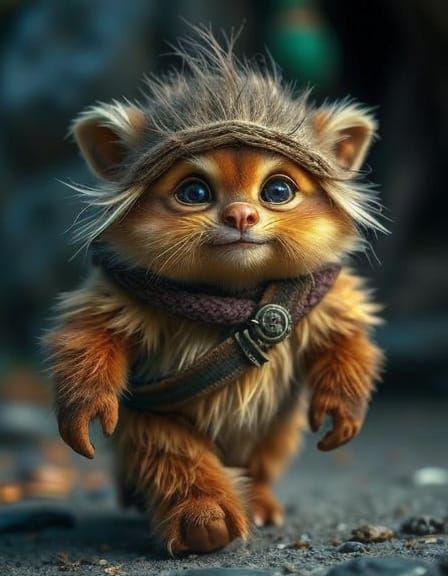 Adorable Ewok Cub's Hopeful Smile