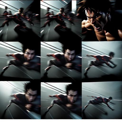 a dynamic panel layout with action sequences and close-up sh...