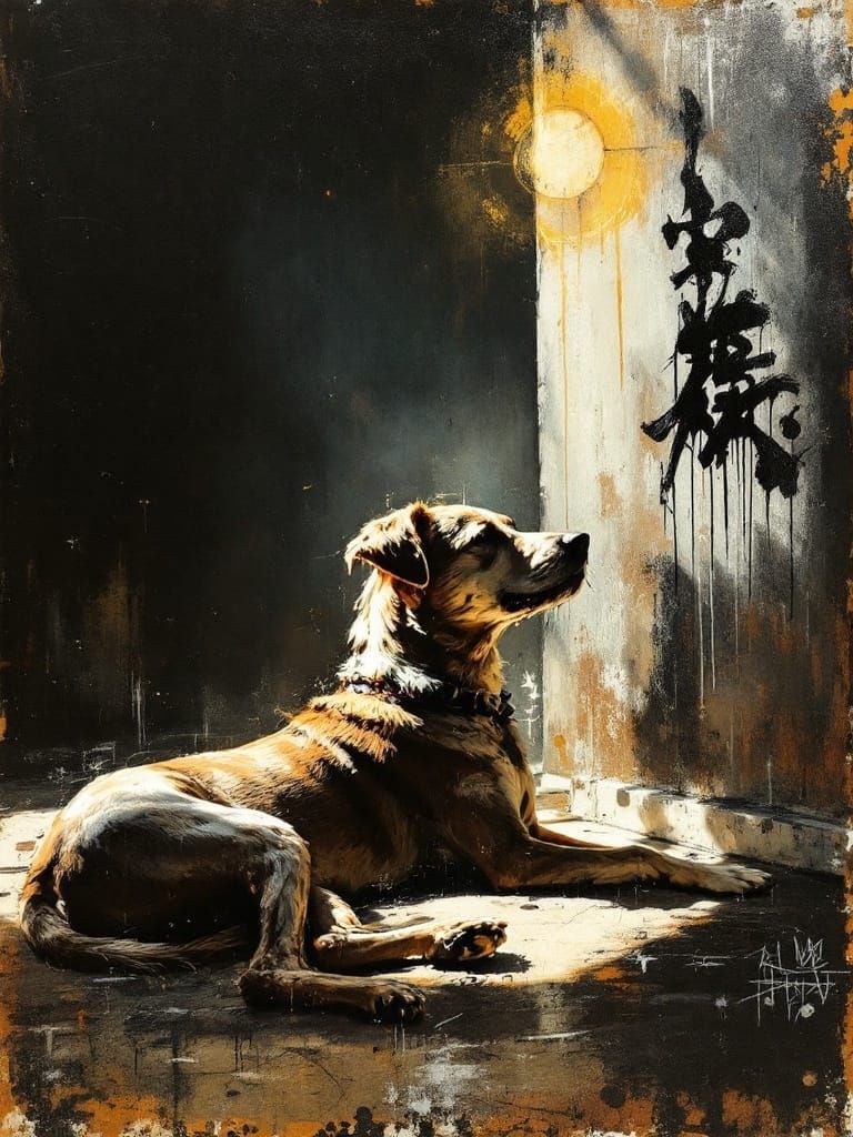 Baroque Street Art Fusion with Dramatic Lighting