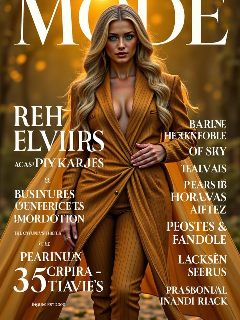 Elegant Blonde in Art Nouveau Futuristic Style