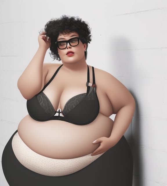 Realistic Portrait of an Overweight Woman