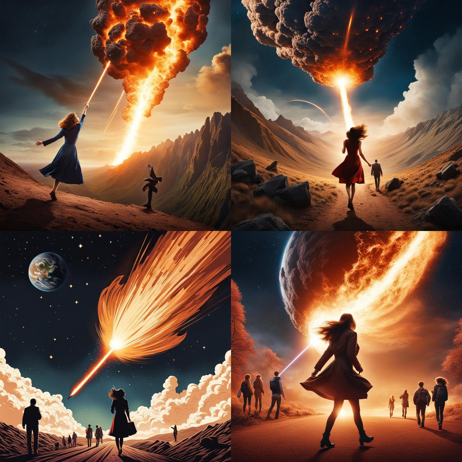 Woman Rides Meteor Through Earth's Atmosphere