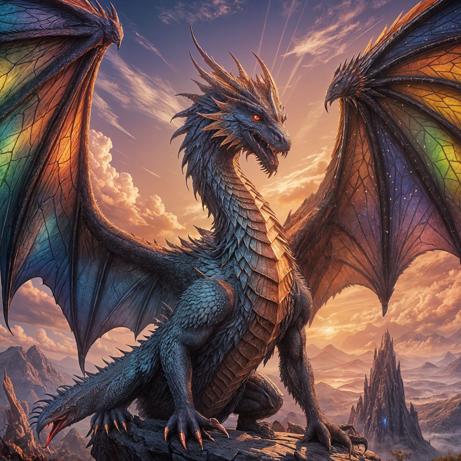 Fantastical Dragon Wings in Detailed Matte Painting