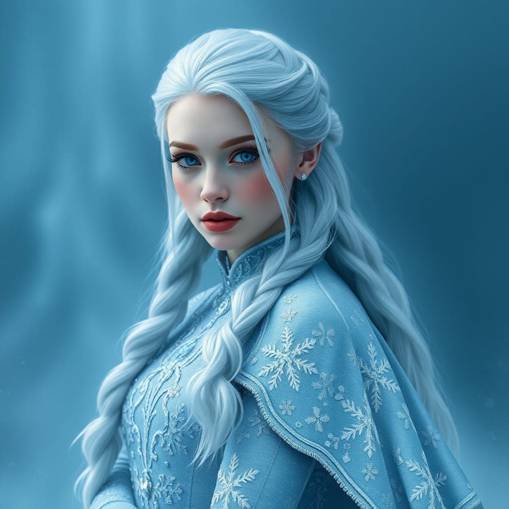 Dove Cameron as Regal Ice Queen in Hyperrealism