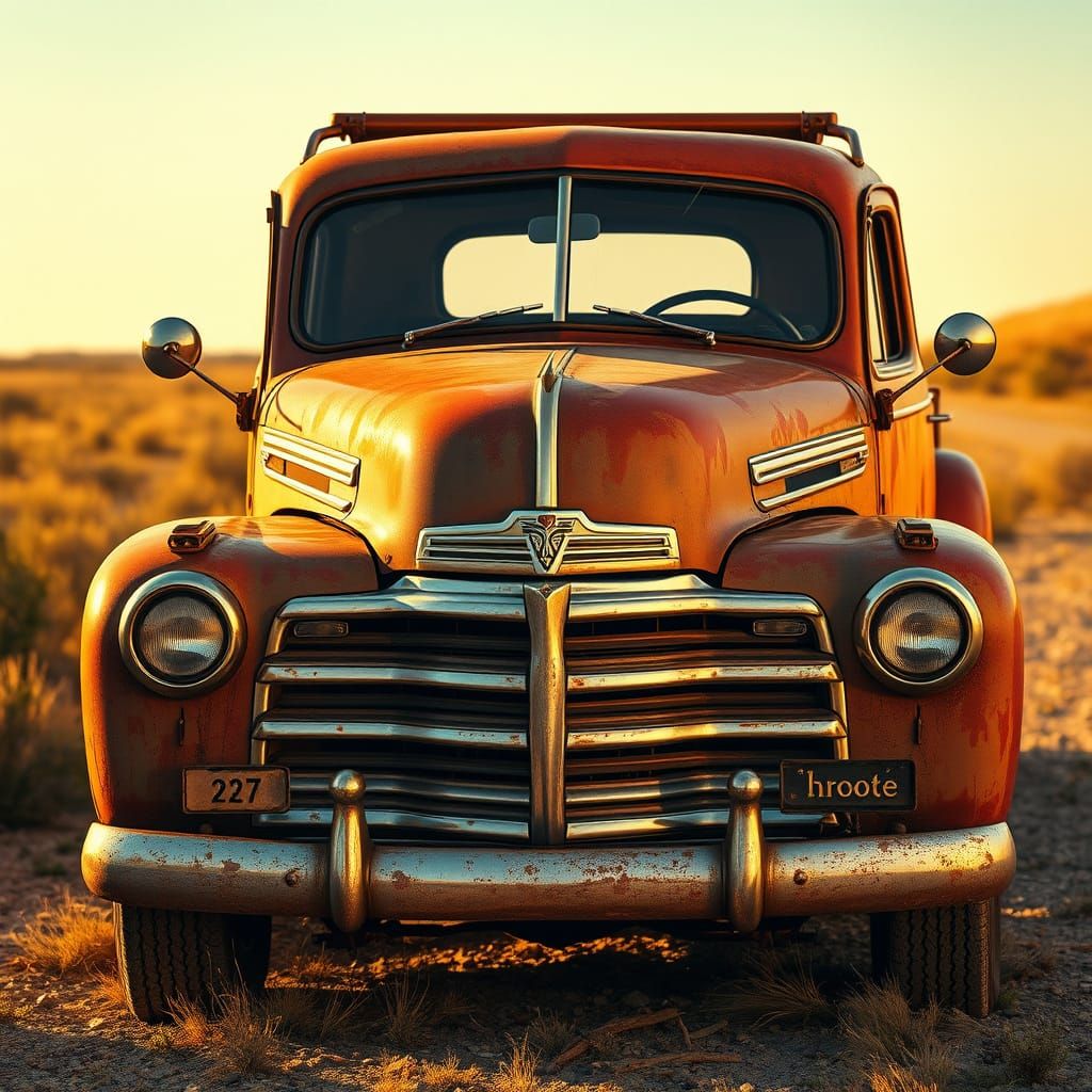 Vintage Automobile in Warm Golden Light