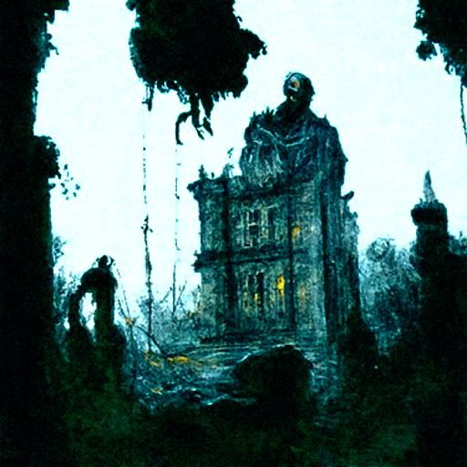 Haunted Asylum in Gothic Horror Style
