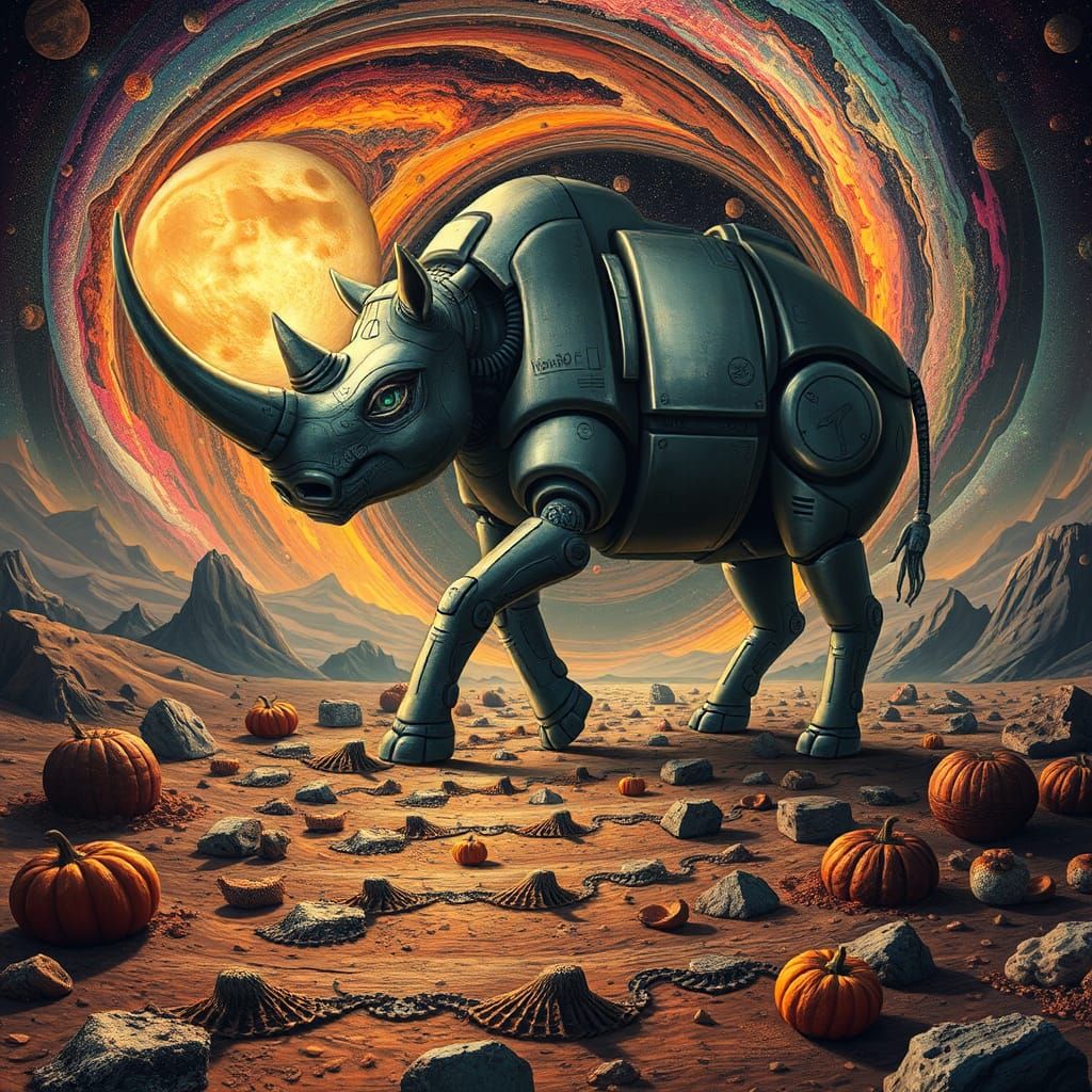 Art Deco Robot Preacher in Gravitational Field