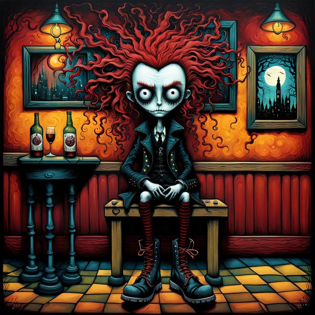 Punk Rocker in British Pub, Burton Aesthetic