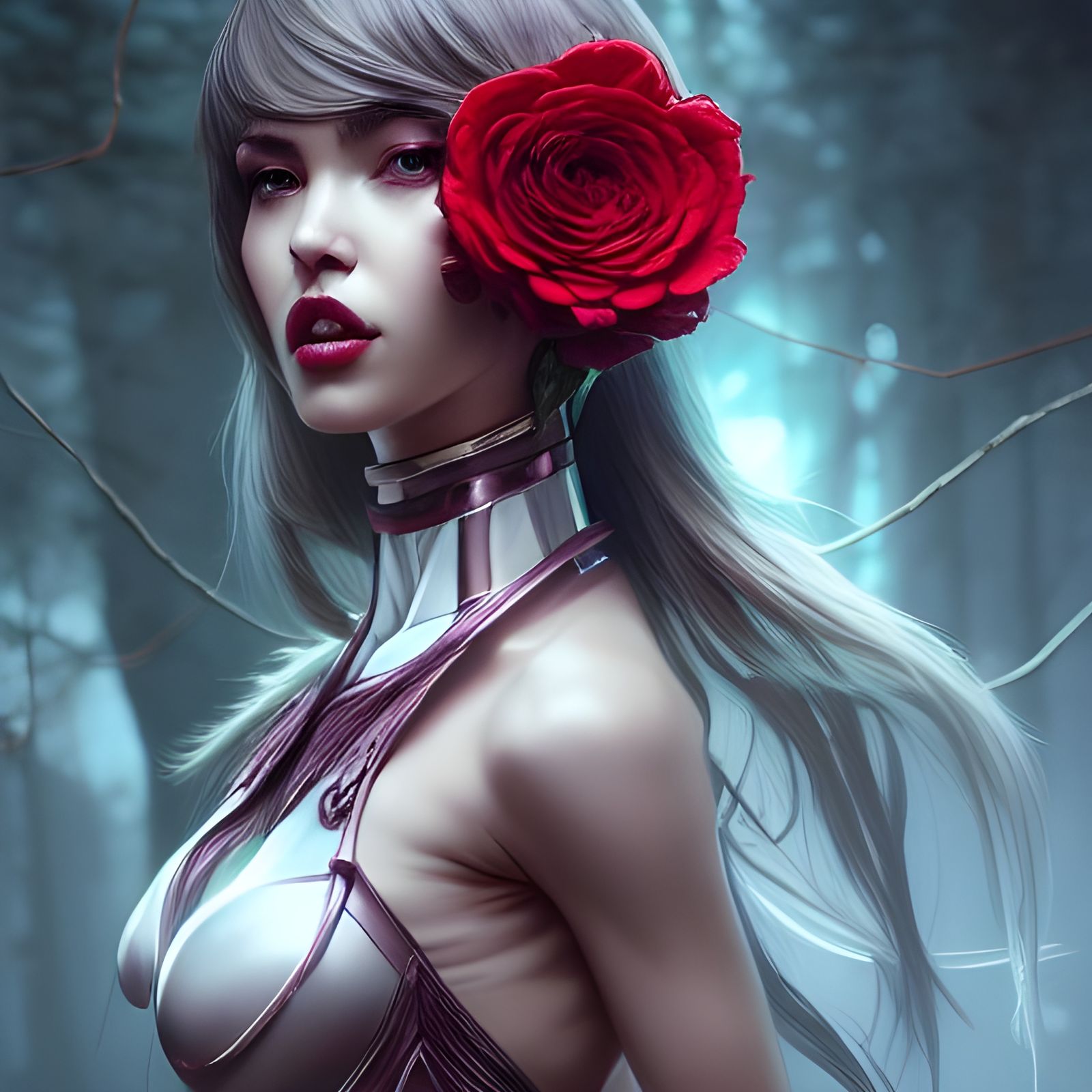 Rose Armor Humanoid in Pin-Up Style