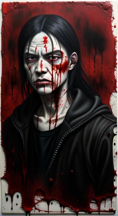 Wrathful Lunatic in Bloody Encaustic Style