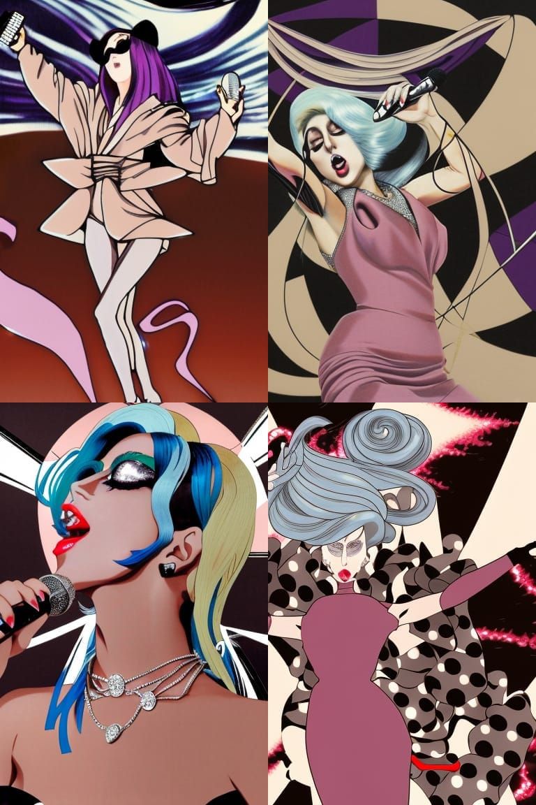 Lady Gaga Anime Portrait with Singing Powers