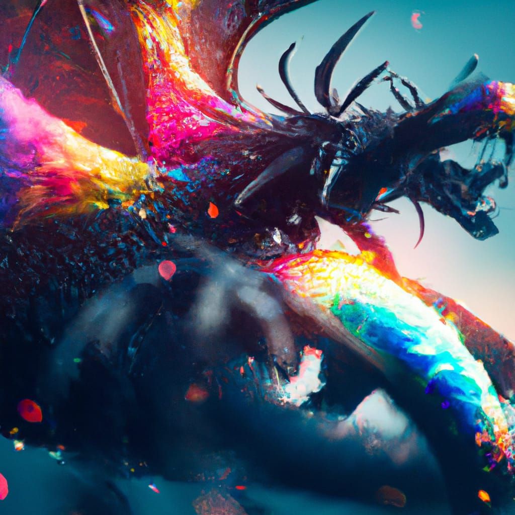 Holographic Pirate Dragon in Cosmic Astral Style