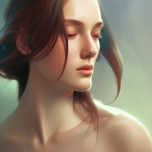 Detailed Feminine Portrait in Hyperrealistic Style