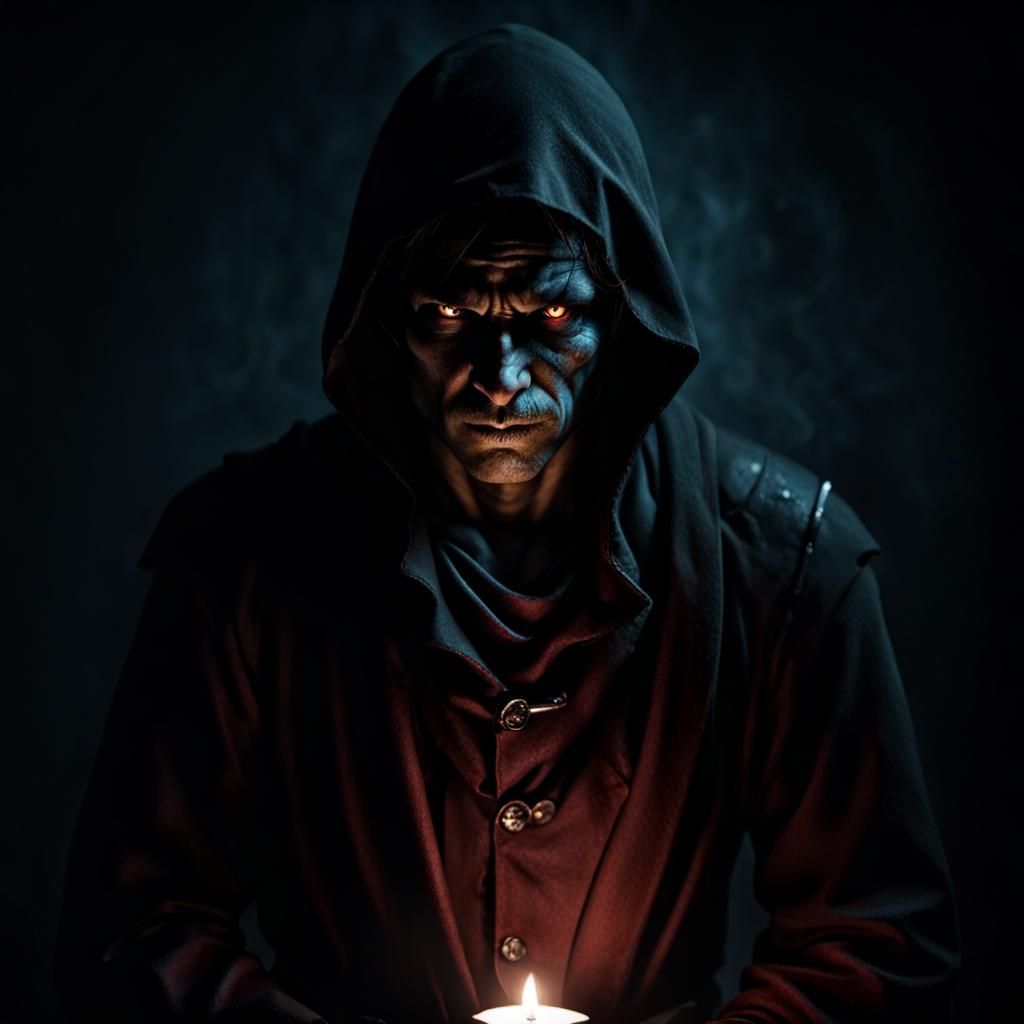 Grimdark Antihero in Chiaroscuro Lighting