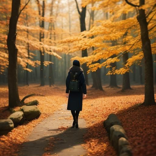 Autumn Forest Landscape in Macro Photography
