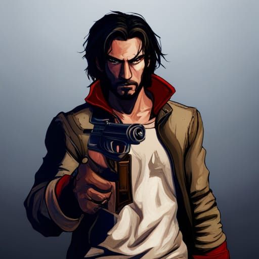 Fantastical Gunslinger Portrait in Deep Color