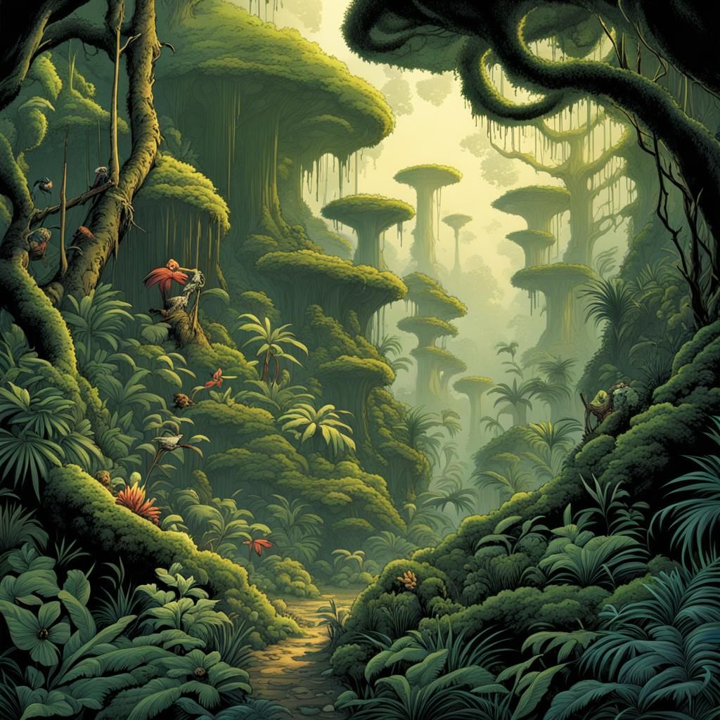 Lush Cloud Forest Biome with Elusive Animals