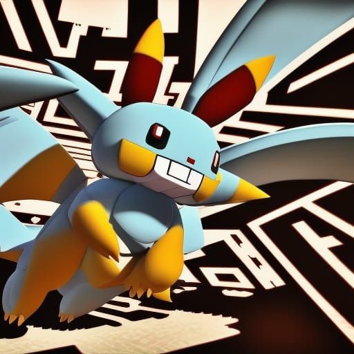 Giant Pokemon Helicopter: 3D Game Cinematic Render