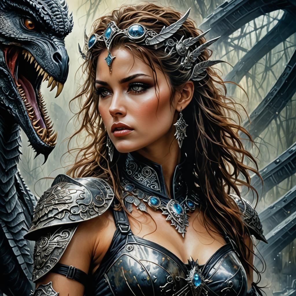 Retro-Futuristic Woman with Blonde Hair in Cinematic Style