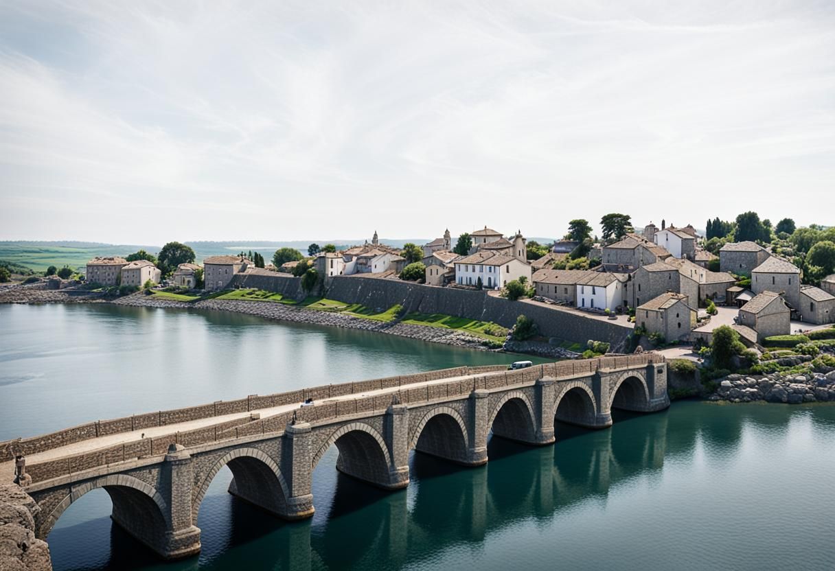 Picturesque Stone Bridge to Coastal Town