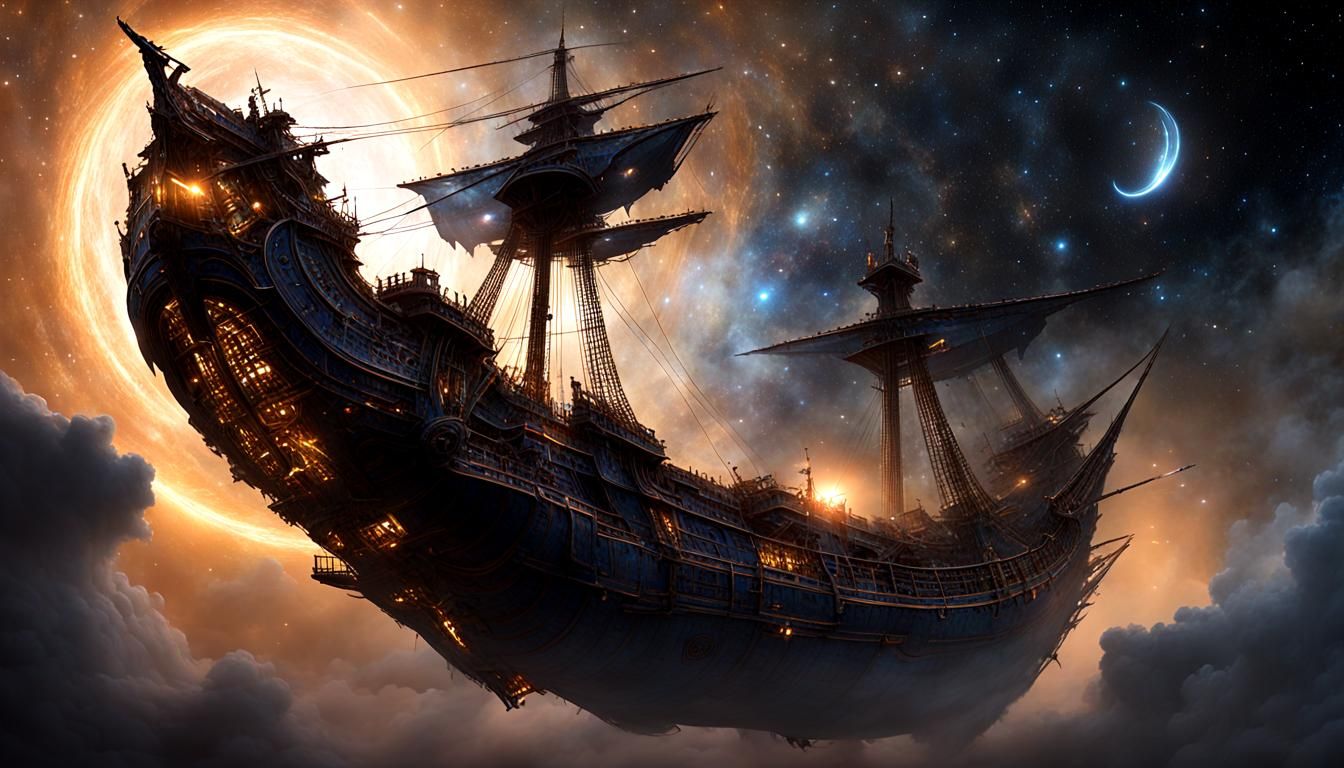 Surreal Galleon Defies Gravity in the Cosmic Void