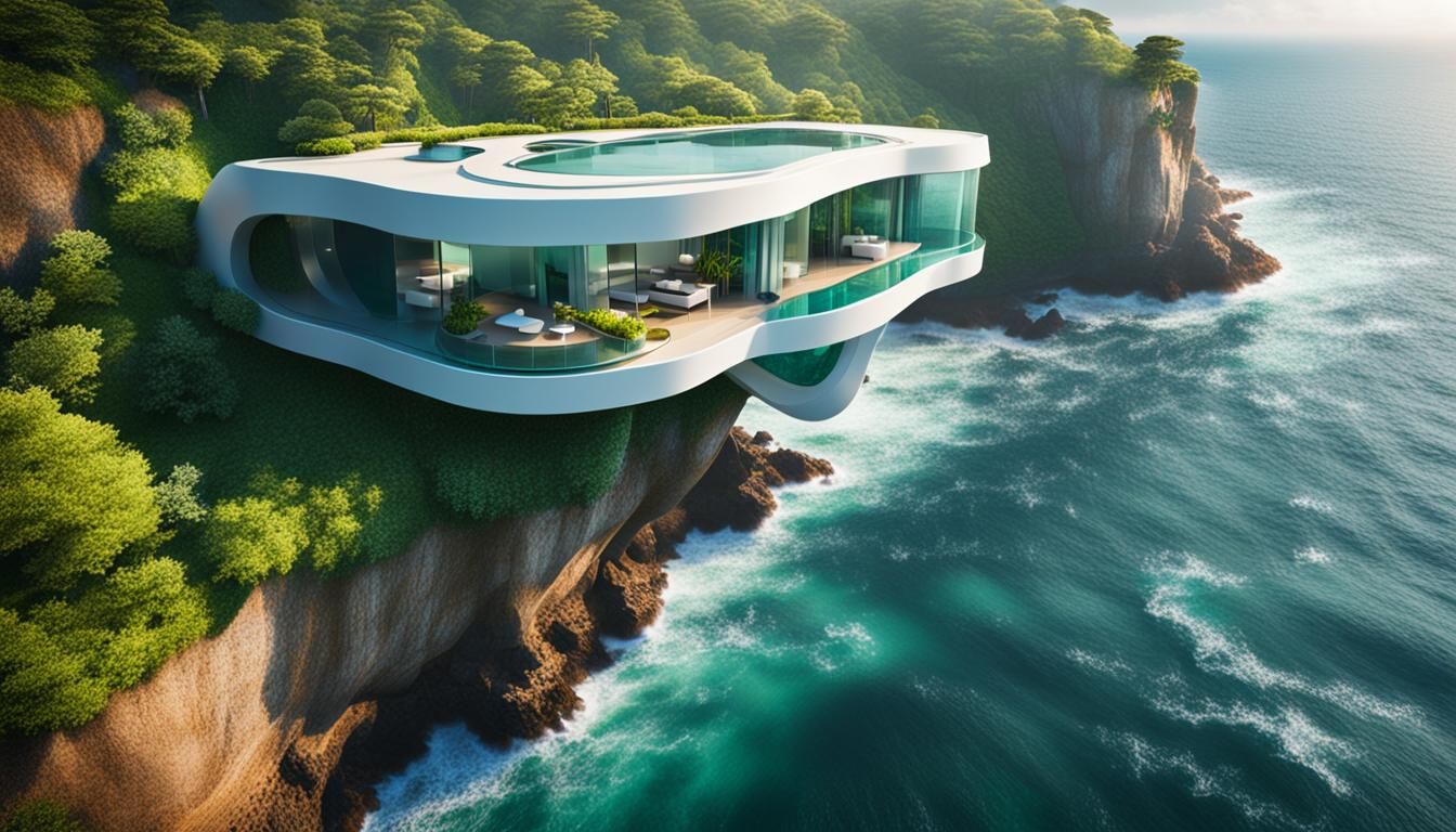 Futuristic Villa on Cliff: Professional Photography