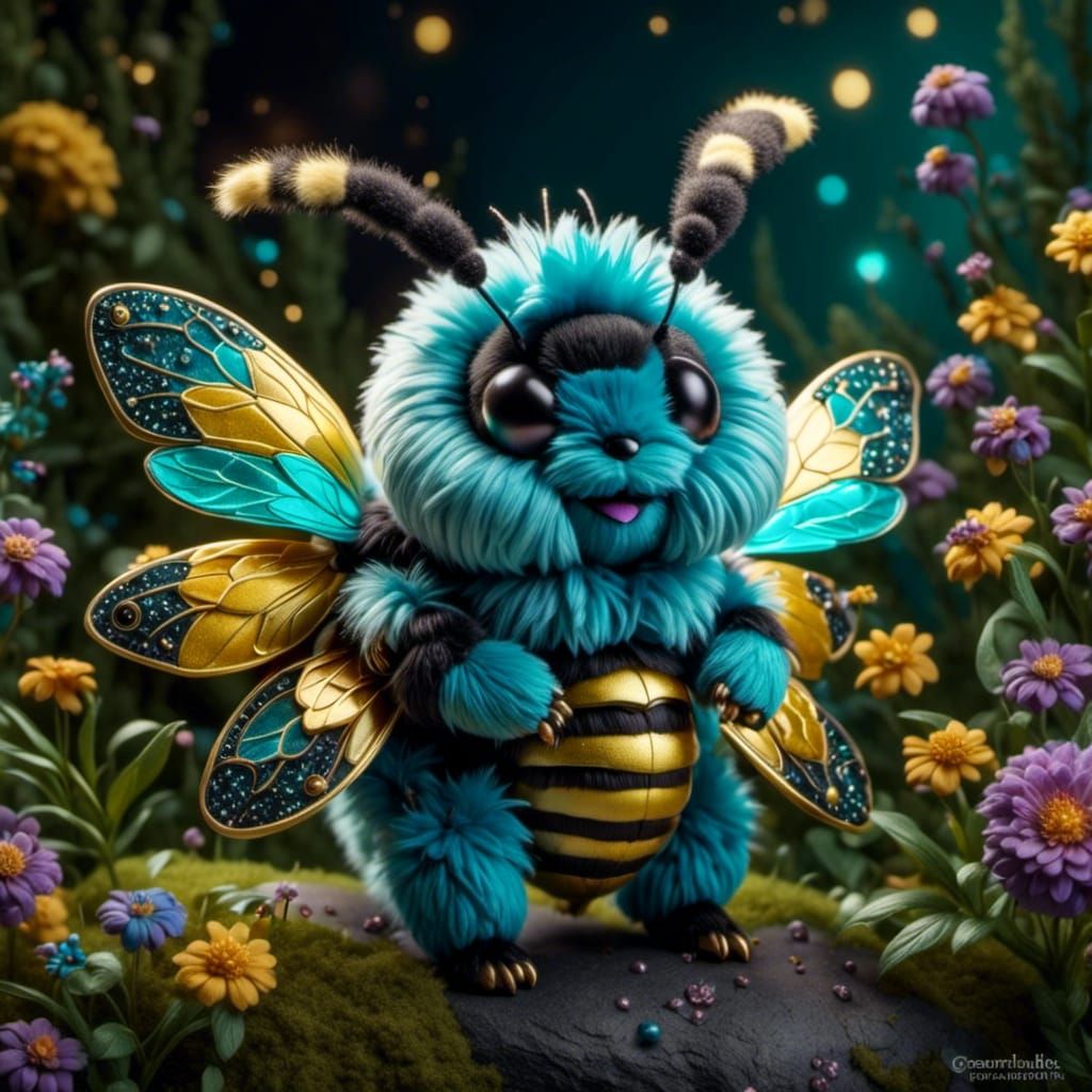 Fluffy Bumble Bee and Dodo Bird Muppet