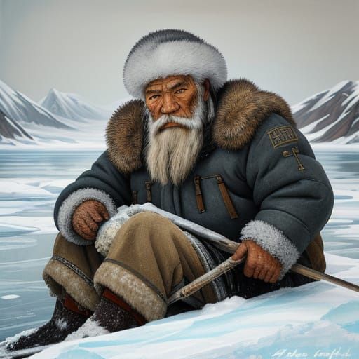 Old Inuit fisherman