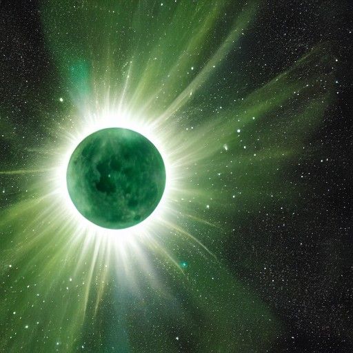 Green Planet Eclipse in Space
