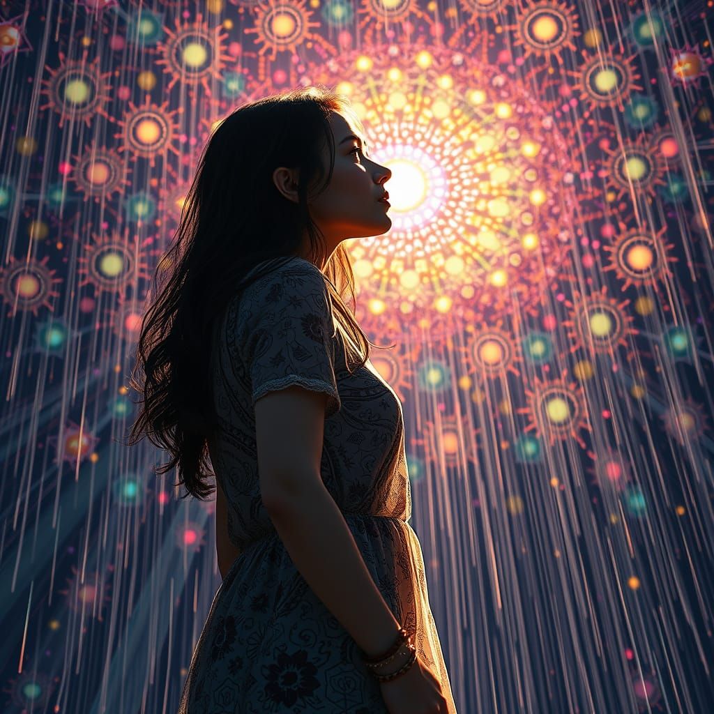 Radiant Goddess in Zentangle Paradise