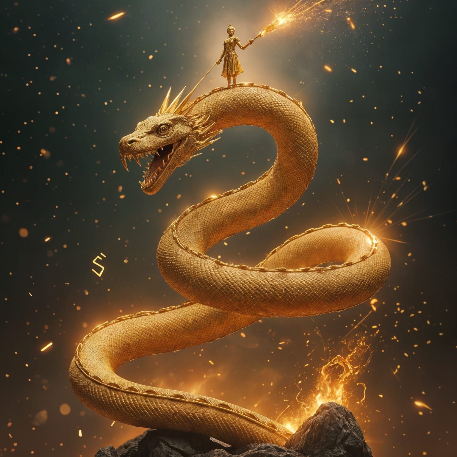 Majestic Zope Serpent Winding Through Time