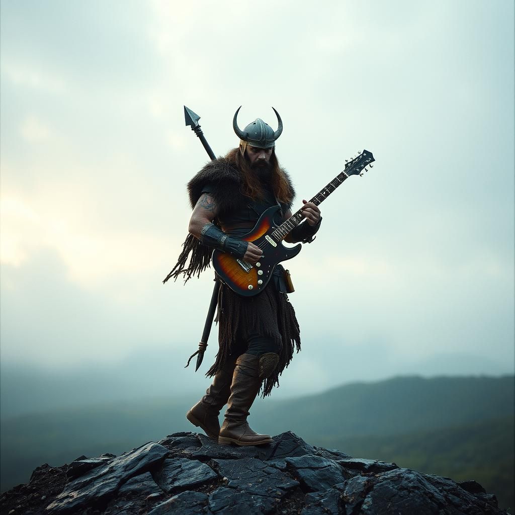 Viking Warrior Steps into Infinity: Cinematic Film Still