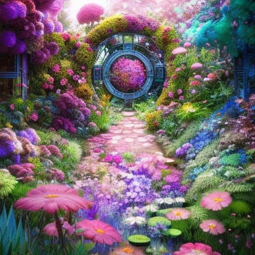 Flower Portal to a Gorgeous Garden World
