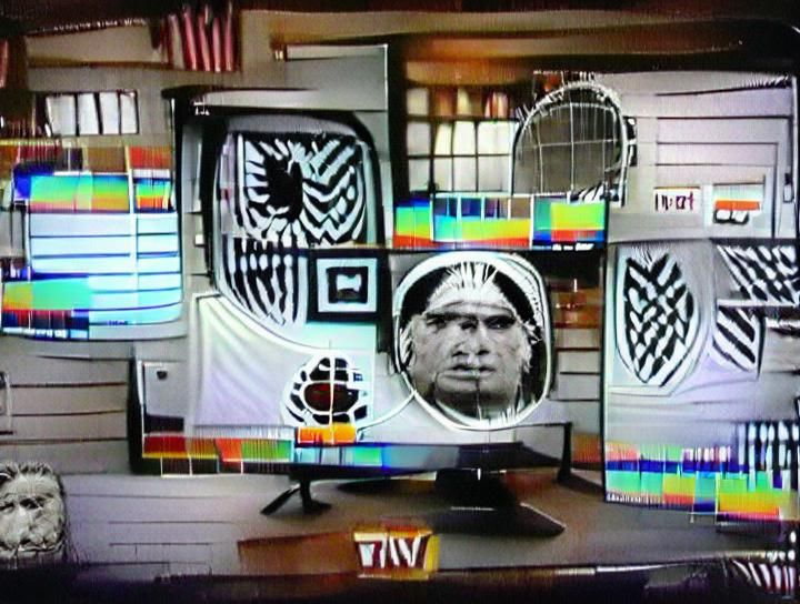 Vintage TV Test Pattern with Indian Head