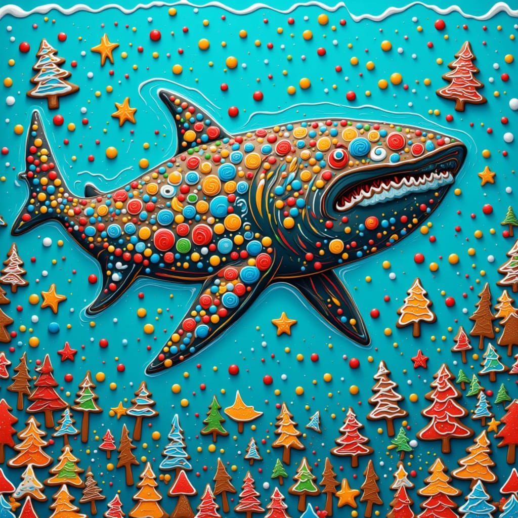 Gingerbread Shark Frenzy